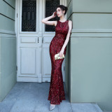 Lace & Sequin Fishtail Wedding Dress Romantic Bridal Evening Gown