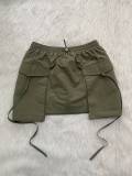 Women's Pocket Zippered Solid Color Sexy Mini Skirt