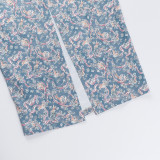 Sexy Straps Printed Slim Holidays Chic Slim Long Dress