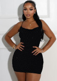Summer Slim Low-Back Beaded Halter Neck Bodycon Dress for Women