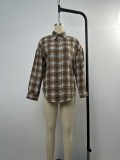 Women Fall and Winter Plaid Patchwork Shirt