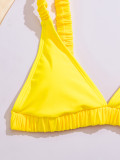 Women Bikini Solid Halter Neck Lace Starfish Sexy Two Pieces Swimwear