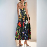 Women Spring Elegant Sleeveless Print Sexy Casual Dress