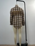 Women Fall and Winter Plaid Patchwork Shirt