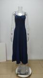 Women elegant lace solid dress
