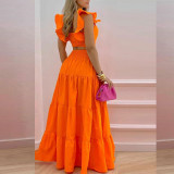 Women spring Career sexy suspender top and Skirt Casual two-piece set
