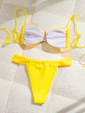 Women Bikini Solid Halter Neck Lace Starfish Sexy Two Pieces Swimwear