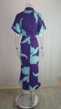 Women Turndown Collar Maxi short-sleeved shirt dress