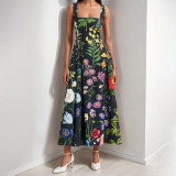 Women Spring Elegant Sleeveless Print Sexy Casual Dress