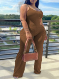 Plus Size Ribbed Tight-Fitting Jumpsuit