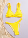 Women Bikini Solid Halter Neck Lace Starfish Sexy Two Pieces Swimwear