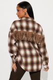 Women Fall and Winter Plaid Patchwork Shirt