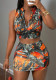 Women Branch Print Top and Skirt Two-piece Set