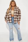 Women Fall and Winter Plaid Patchwork Shirt