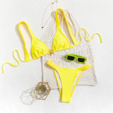 Women Bikini Solid Halter Neck Lace Starfish Sexy Two Pieces Swimwear