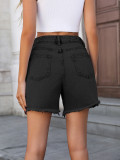 Women Floral Print Wide-Leg Denim Shorts