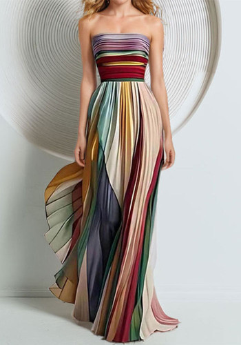 Women Spring Sexy Strapless Dress