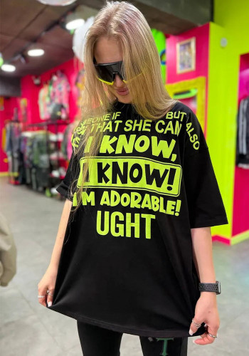 Women American Print Short Sleeve Summer T-Shirt