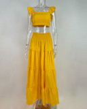 Women spring Career sexy suspender top and Skirt Casual two-piece set