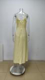 Women elegant lace solid dress