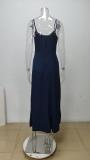 Women elegant lace solid dress
