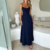 Women elegant lace solid dress