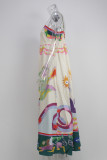 Women Elegant Print Suspender Dress