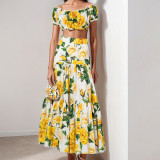 Women off-shoulder Strapless Top + skirt two-piece set