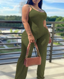 Plus Size Ribbed Tight-Fitting Jumpsuit