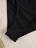 Women solid mesh patchwork drawstring Two Pieces Swimwear