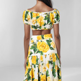 Women off-shoulder Strapless Top + skirt two-piece set