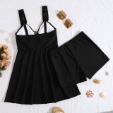 Women lace Top drawstring shorts Two Pieces Swimwear