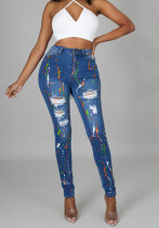 Women Ripped Denim Pants