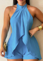 Women's sleeveless Halter Neck Low Back Casual women's Jumpsuit