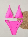 Women Sexy Solid Metal swimwear