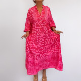 Plus Size Women Career Print Dress