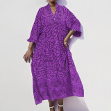 Plus Size Women Career Print Dress