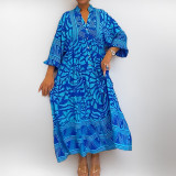 Plus Size Women Career Print Dress