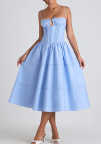 Women sexy hollow Lace-Up Strap Dress