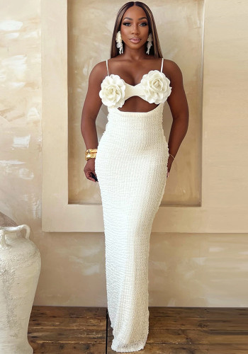 Women Flower Style Double Strap Dress