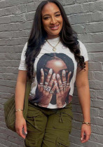 Fashion Women's Printed Round Neck T-Shirt（process time 7 days）