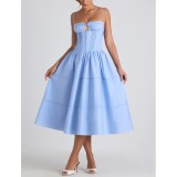 Women sexy hollow Lace-Up Strap Dress