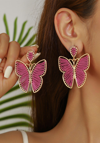 Accessories braided butterfly summer bohemian alloy earrings for women
