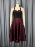 Women Party Jacquard Strapless Sexy Suspender Dress