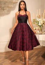 Women Party Jacquard Strapless Sexy Suspender Dress