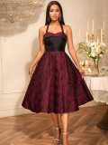 Women Party Jacquard Strapless Sexy Suspender Dress
