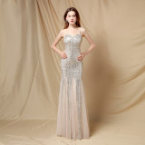 Summer Formal Sequins Strap Mermaid Evening Dress