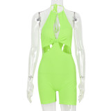 Women's Summer Hollow Halter Lace-up Sexy Jumpsuit