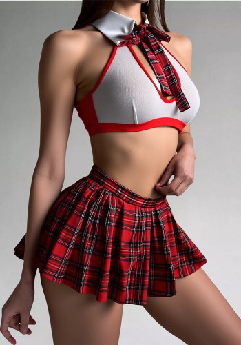 Sexy Women's Mesh Sheer Bow Tie Uniform Lingerie