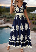 Women Bohemian Beach Holidays Print Dress
